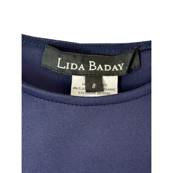 Lida Baday Women's Size 8 Blue Top Sleeveless Zipper Box Cut Sheath Fall Chic - Picture 5 of 5